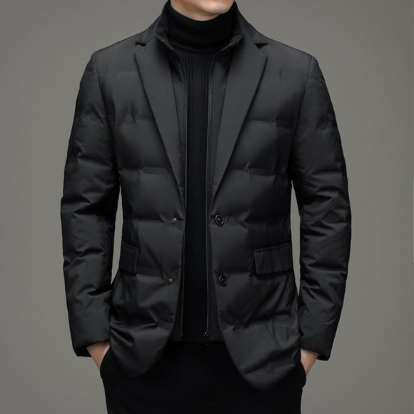 Abrigo Impermeable con Plumón para Hombre - Conjunto Invierno con Bufanda