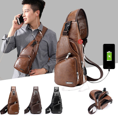 Bolsa Pecho Hombre con Carga USB - Bandolera Diagonal Impermeable - Image 2
