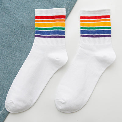 Calcetines Arcoíris de Algodón para Mujer - Tubo Alto - Image 6