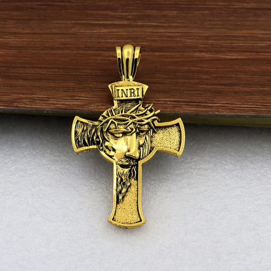 Collar con Colgante de Cruz Vintage Corona de Espinas Cristiana