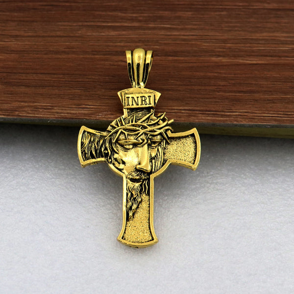 Collar con Colgante de Cruz Vintage Corona de Espinas Cristiana