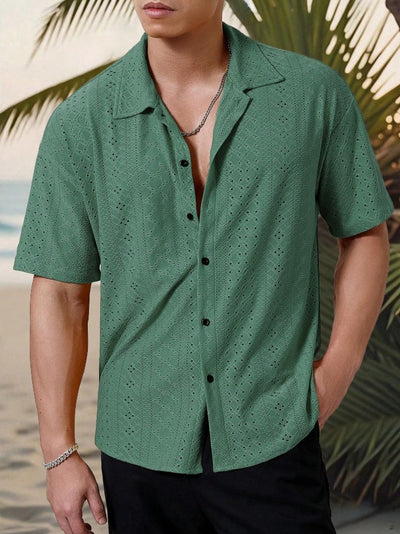 Camisa Casual Hombre con Tejido Calado Jacquard - Image 19