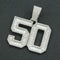 Mens Fashion Full Diamond Number 50 Pendant Necklace Plateado Pendant only