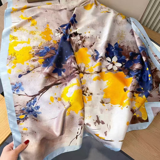 Pañuelo Largo de Satén Xiang Yun con Estampado Coreano - Image 11