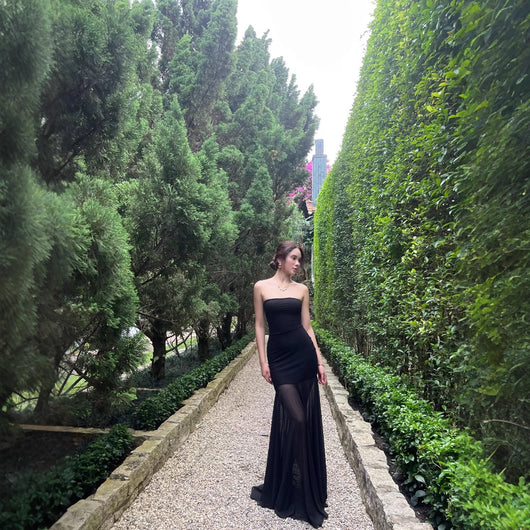 Vestido Envolvente sin Mangas con Malla Transparente - Image 5