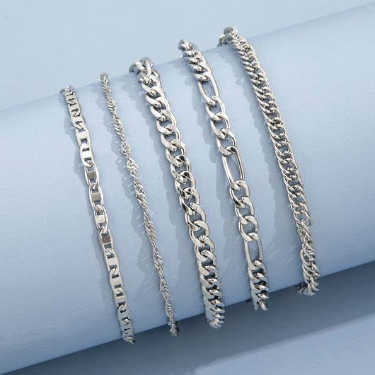 Set de 5 Tobilleras Cadena Serpiente Retro Metal Elegante - Image 22