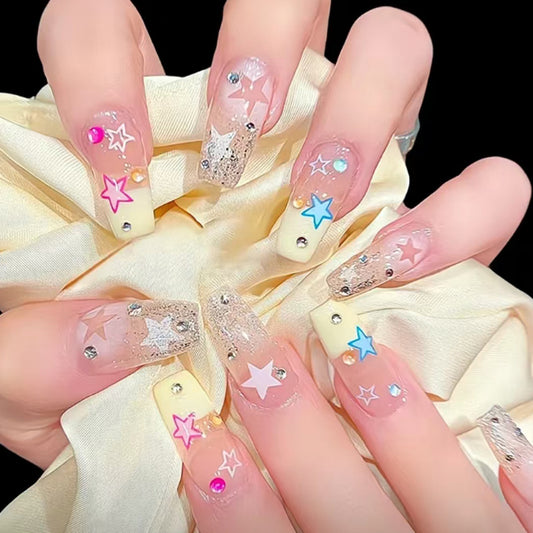 Pegatinas de Uñas Removibles con Cristales - Set de 24 Piezas