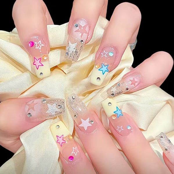 Pegatinas de Uñas Removibles con Cristales - Set de 24 Piezas