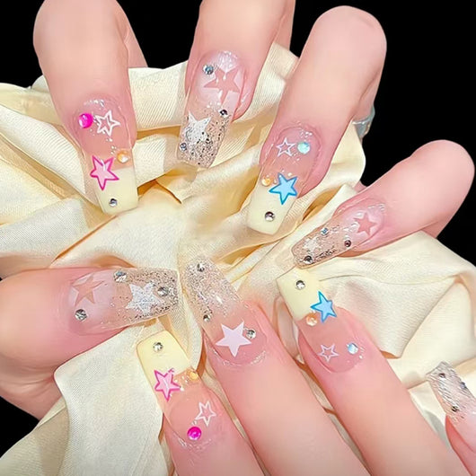 Pegatinas de Uñas Removibles con Cristales - Set de 24 Piezas