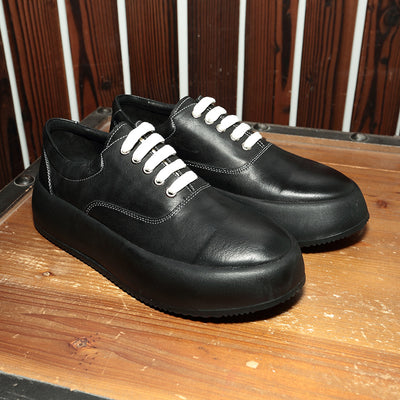 Zapatos de Cuero Cómodos con Suela Gruesa Estilo Coreano para Hombre - Image 10