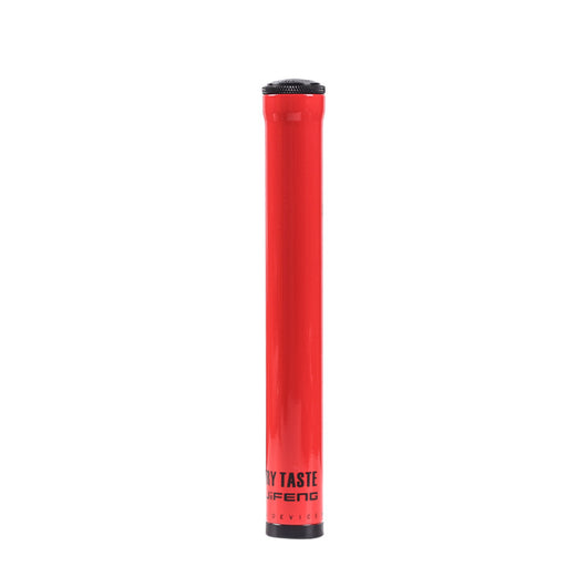 Red portable travel tube made of aluminum alloy with black caps and "RY TASTE JIFENG DEVICE" text. - Image 16