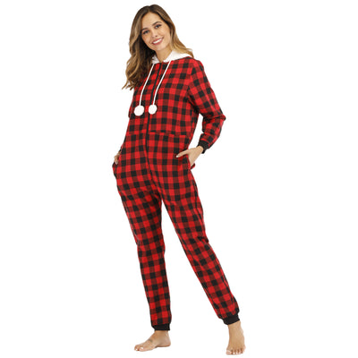Jumpsuit de Algodón a Cuadros con Capucha para Mujer - Image 23
