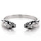 Male S925 Sterling Plateado Beast Skull Bracelet Plateado