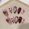 Uñas Postizas Talladas 3D con Diseño Floral Pintado a Mano
