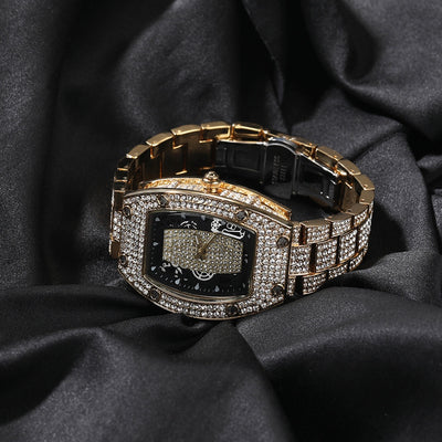 Reloj de Cuarzo Hip Hop Diseño Minimalista con Diamantes a Juego - Image 25