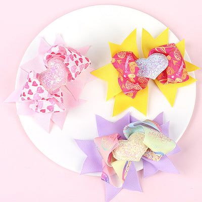 Pasador de Moño Infantil Multicapa con Detalle de Amor - Image 25