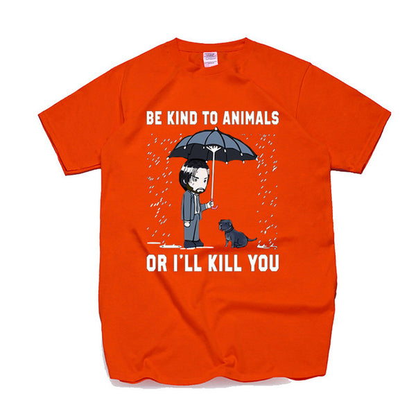 Playera Negra Keanu Reeves - Sé Amable con los Animales