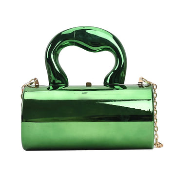 Bolsa Cilíndrica de Acrílico Transparente con Correa Cruzada - Image 4