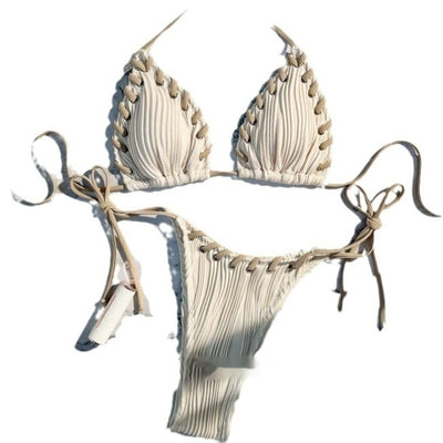 Traje de Baño Push Up con Encaje Texturizado y Cordones - Image 2