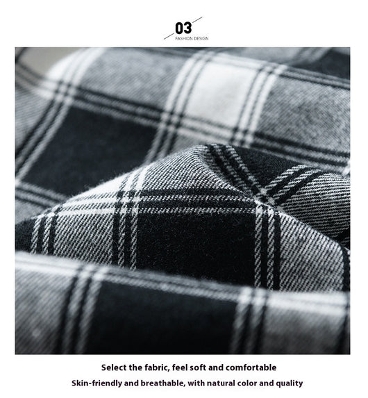 Camisa Tipo Cuadros Japonesa Manga Larga Hombre - Chaqueta de Trabajo Oversize - Image 16