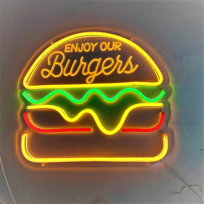 Letrero Neón LED Hamburguesa y Pizza - Image 14