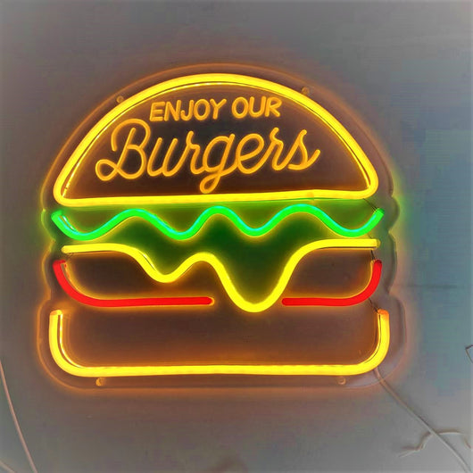 Letrero Neón LED Hamburguesa y Pizza - Image 14