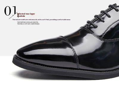 Zapatos Oxford de Cuero Charol con Punta Fina - Calzado Ejecutivo para Hombre - Image 24