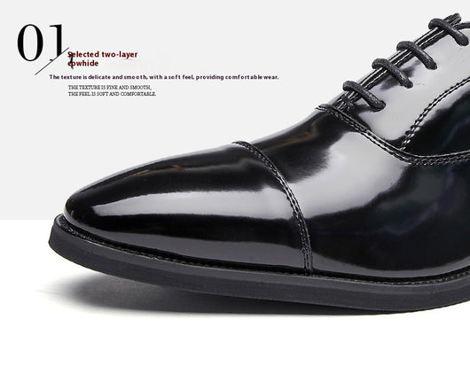 Zapatos Oxford de Cuero Charol con Punta Fina - Calzado Ejecutivo para Hombre - Image 24