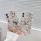 Funda Transparente Bicolor con Flores Pintadas para Móvil