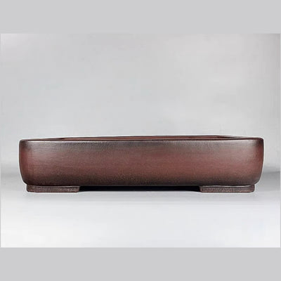Maceta Artesanal Rectangular de Barro Púrpura Antiguo