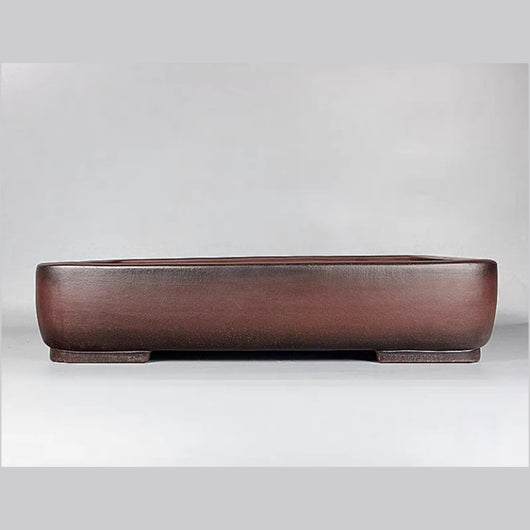 Maceta Artesanal Rectangular de Barro Púrpura Antiguo