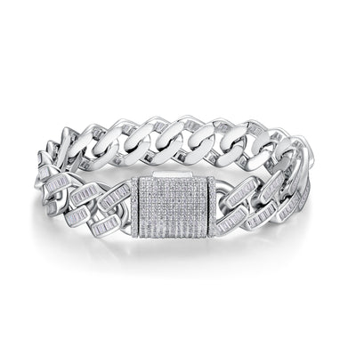 Pulsera de Plata S925 con Moissanita: Joya de Lujo Minimalista Plateada - Image 12