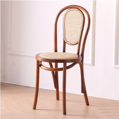 Sillas de Comedor Vintage Francesas de Madera Maciza con Tejido de Ratán - Image 7