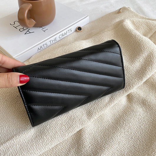 Billetera Mujer con Bordado Lingge - Diseño Elegante Dos Pliegues - Image 12