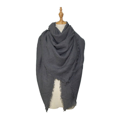 Bufanda Oversized de Falso Cachemira - Diseño Liso y Versátil - Image 9