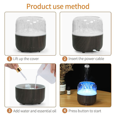 Luz Ambiental Medusa Dinámica con Patrón de Madera y Rotación - Image 11