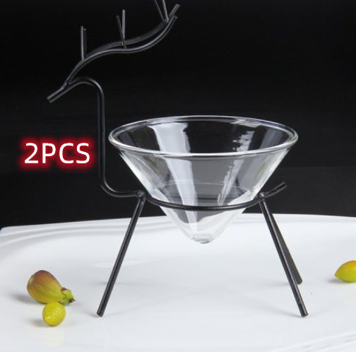 Vajilla de Cristal Transparente Navideño con Diseño de Reno para Cocina Molecular - Image 7