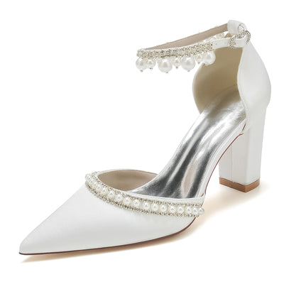 Zapatos de Tacón Cuadrado con Punta Afilada y Cristales Brillantes - Image 16