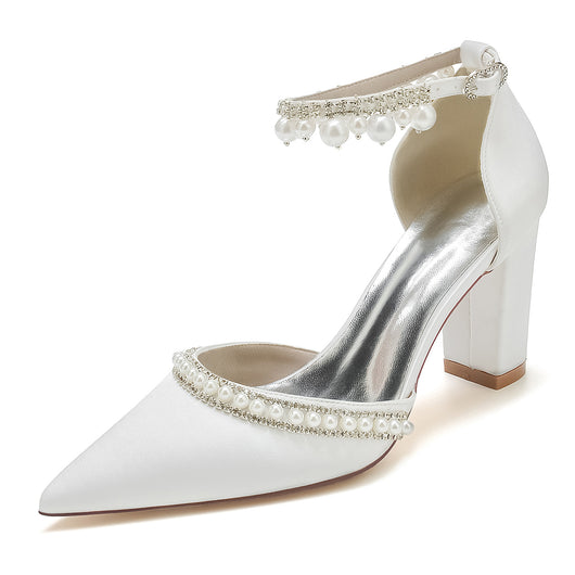 Zapatos de Tacón Cuadrado con Punta Afilada y Cristales Brillantes - Image 16