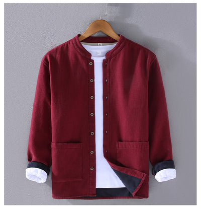 Chaqueta Casual Hombre Algodón Lino Grueso Corte Relajado - Image 15