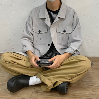 Chaqueta Camisa Manga Larga con Bolsillos Decorados para Hombre - Image 13