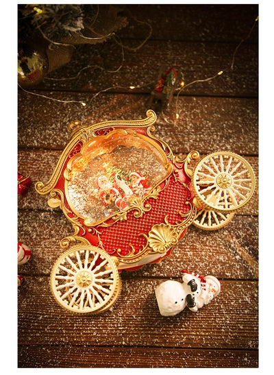 Caja de Música Navideña con Bola de Cristal - Diseño Elegante Abuelo en Trineo - Image 11