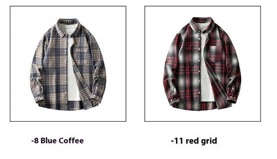 Camisa de Franela a Cuadros para Hombre - Abrigo Casual Grueso Talla Grande Otoño Invierno - Image 20