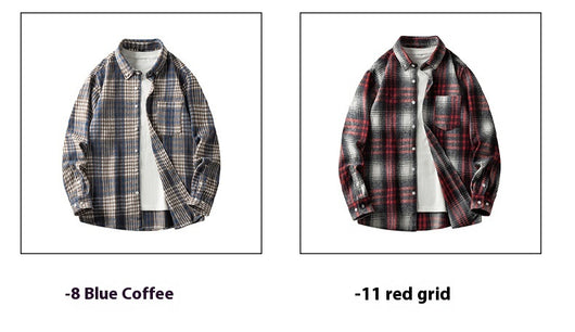 Camisa de Franela a Cuadros para Hombre - Abrigo Casual Grueso Talla Grande Otoño Invierno - Image 20