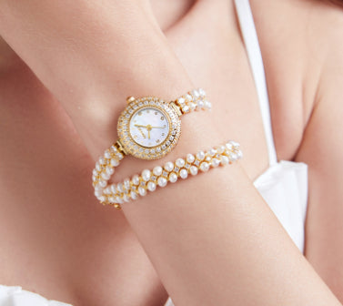 Reloj de Perla de Agua Dulce con Diamantes - Lujo Asequible para Mujer - Image 2