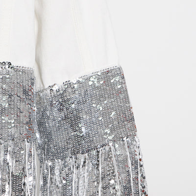 Chaqueta Denim Oversize con Lentejuelas, Bolsillos y Detalles Rotos - Image 10