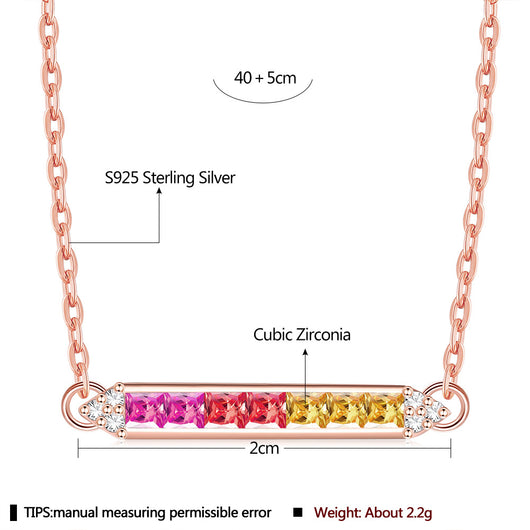 Collar Arcoíris de Circonita Multicolor - Joya de Moda Brillante - Image 3