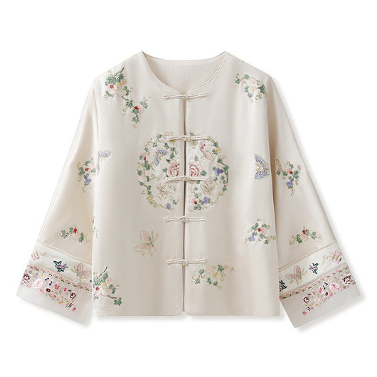 Blusa Larga Estilo Chino Premium con Bordado y Estampado Artesanal - Image 6
