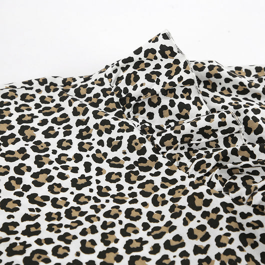 Blusa Leopardo con Volantes Manga Larga para Mujer - Image 16