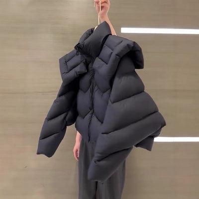 Chaqueta Acolchada de Algodón Premium - Negra Gruesa